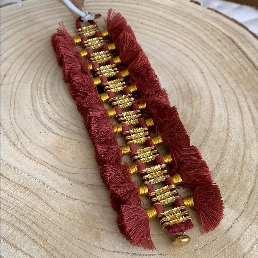 Cool cuff tassel bracelet spice color NWT